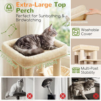Globlazer Z78 Heavy Duty Cat Tree for 20lbs Large Adult Cats - Beige / 54 inch - image 3