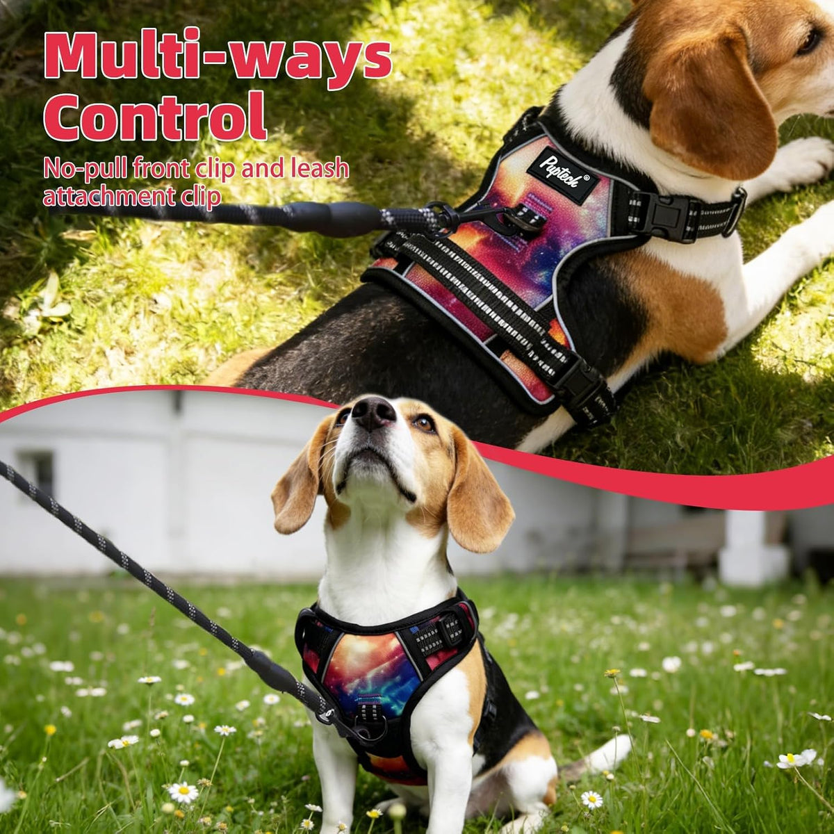 PUPTECK No Pull Halloween Dog Harness for Large - Aurora / Large / Harness Only - image 3
