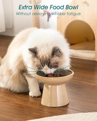 vancasso 2-Pack 6.2" Wide Elevated Cat Bowls - Brown / Double Food Bowl Set - image 4