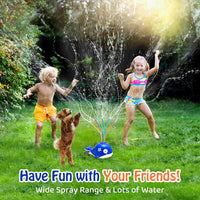 HeySplash kids whale sprinkler toy with 6 colorful wiggle tubes for a garden hose - view 11
