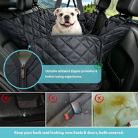Dog Car Seat Cover for Back Seat with Safety Belt Universal Fit – Essentials for Dogs - Black / Standard - image 3