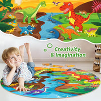 SYNARRY Unicorn Princess Mermaid Fairy Floor Puzzles for Kids Ages 3-5 – Fun for Kids & Family - Dinosaur - image 3