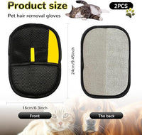 3Pcs Electrostatic Gloves Pet Hair Removal, 2025 Thickened Pet Hair Remover Glove, Washable Reusable Dog Cats Hair Gloves for Furniture Bed Sheets Couch Clothes Carpet Car Seat