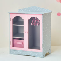 Olivia's Little World Twinkle Stars purple 18 inch doll closet with hangers, shelves and canvas bin - view 2