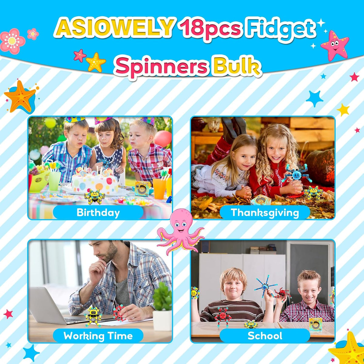 Transformable Fidget Spinner Toys for Kids and Adults - Mixed B - image 2
