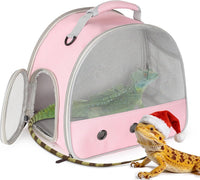 Bearded Dragon Travel Carrier, Lizards Carrier - Pink / Mesh Carrier