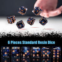 AUSTOR 6-piece 16mm sharp edge resin D6 dice set with metal case - view 15