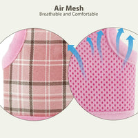 Plaid Breathable Rabbit Harness and Leash Set Escape Proof - Pink / L - image 2