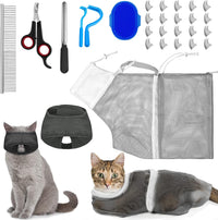 9 Pcs Cat Bathing Bag Set Cat Shower Bag - Blue, Gray