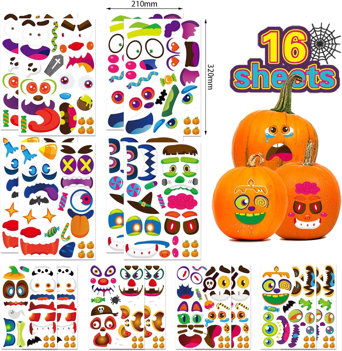 60 Pack Large Pumpkin Stickers - style 4 - image 2