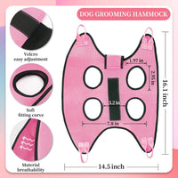 PatiencET Cat Grooming Hammock Kit – Essentials for Dogs - XS (12 LB Max) / Pink - image 2