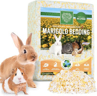Small Pet Select - Natural Paper Bedding with Real Marigold Buds. Rabbits, Guinea Pigs, and Other Small Animals, 56L