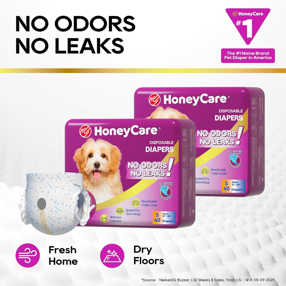 HONEY CARE All-Absorb Disposable Female Dog Diapers Small Size - SMALL(Pack of 1) - image 3