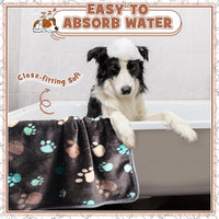 Tegeme 12 Pcs Puppy Blanket for Litter Dog Cat - Dark Gray, White, Camel / 30 x 20 Inch - image 4