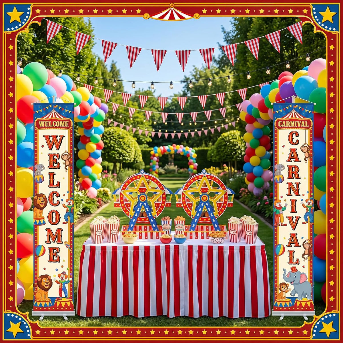Epakh 3 Set Carnival Ferris Wheel Centerpiece Party Decor - 6 - image 4