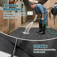 LILXIU 4x6 Ft Horse Stall Mat 6mm Thick Stable Mat for Horses Durable Tear Resistant Polyester with TPE Rubber Backing Moisture Absorbent Easy to Clean for Stables Barns Kennels Garages