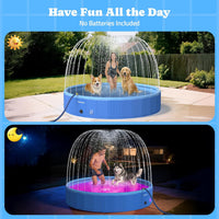 Pawtners Foldable Dog Pool with Sprinkler & RGB LED Light, 72" - image 4