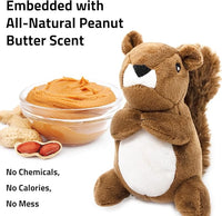 Playology Dog Toys | Plush Toy Squirrel Stuffed Animal for Dogs | Small Peanut Butter Scented Toy - Easy to Clean and Made from Non Toxic Materials