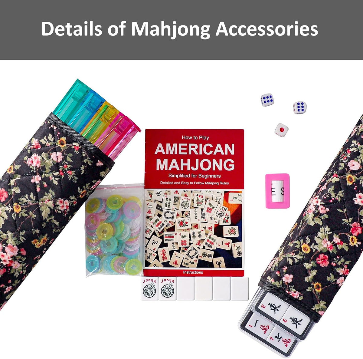 American Mahjong Game Set, 166 Green Tiles - Black - image 4
