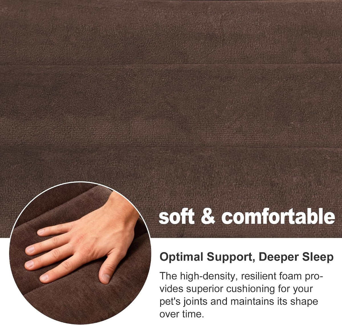 Dog Bed Crate Mat, Soft Durable Washable Anti-Slip Kennel Pad for Dogs & Cats, Reversible) - L(34"*20"*1.5") / New-Dark Brown-1pc - image 3