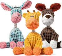 3 Pack Dog Toys Squeaky, Durable Stuffed Plush Puppy Chew Toy – Essentials for Dogs