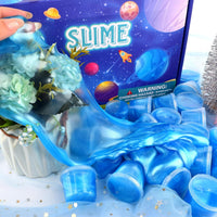 4 Pack Galaxy Slime Kit, Party Favors for Kids, Non Sticky, Wet - Blue Galaxy Slime - image 3
