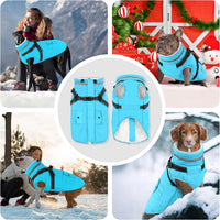 Dogcheer Dog Coat with Harness - Light Blue / XX-Large( Chest:35.4"Back:23.6" Neck:23.6") - image 3