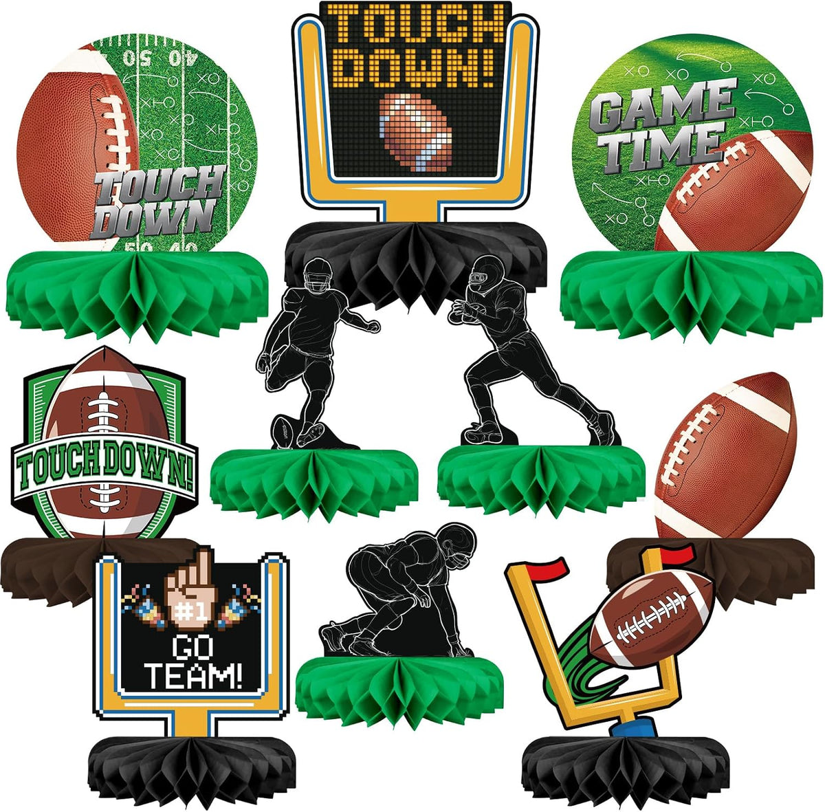 Gatherfun10PCS Football Party Decorations Football Table Centerpiece