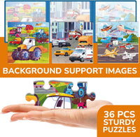 Magnetic Puzzles for Toddlers 3-5 - 8. Transport 24 Pcs Magnetic Puzzles - image 4