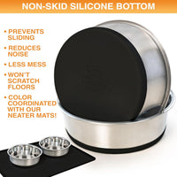 Neater Pet Brands Stainless Steel Dog Bowls with Non-Slip Rubber - 6 Cup (Set of 2) / Black - image 3