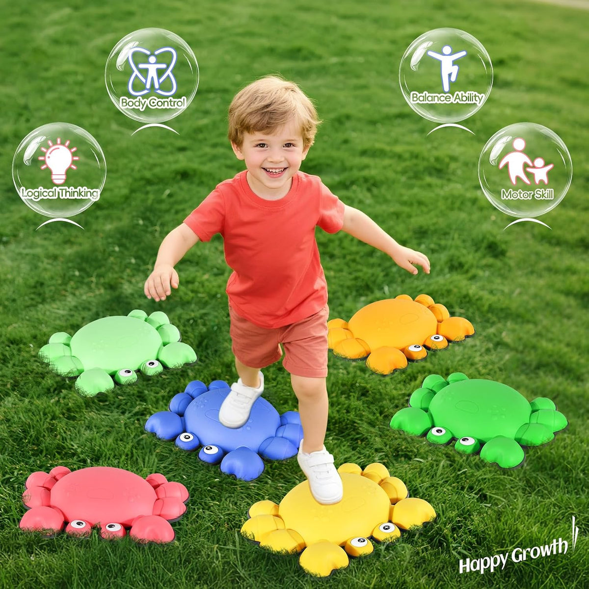 TOPNEW crab balance stepping stones for kids in bright colors, set of 6 - view 13