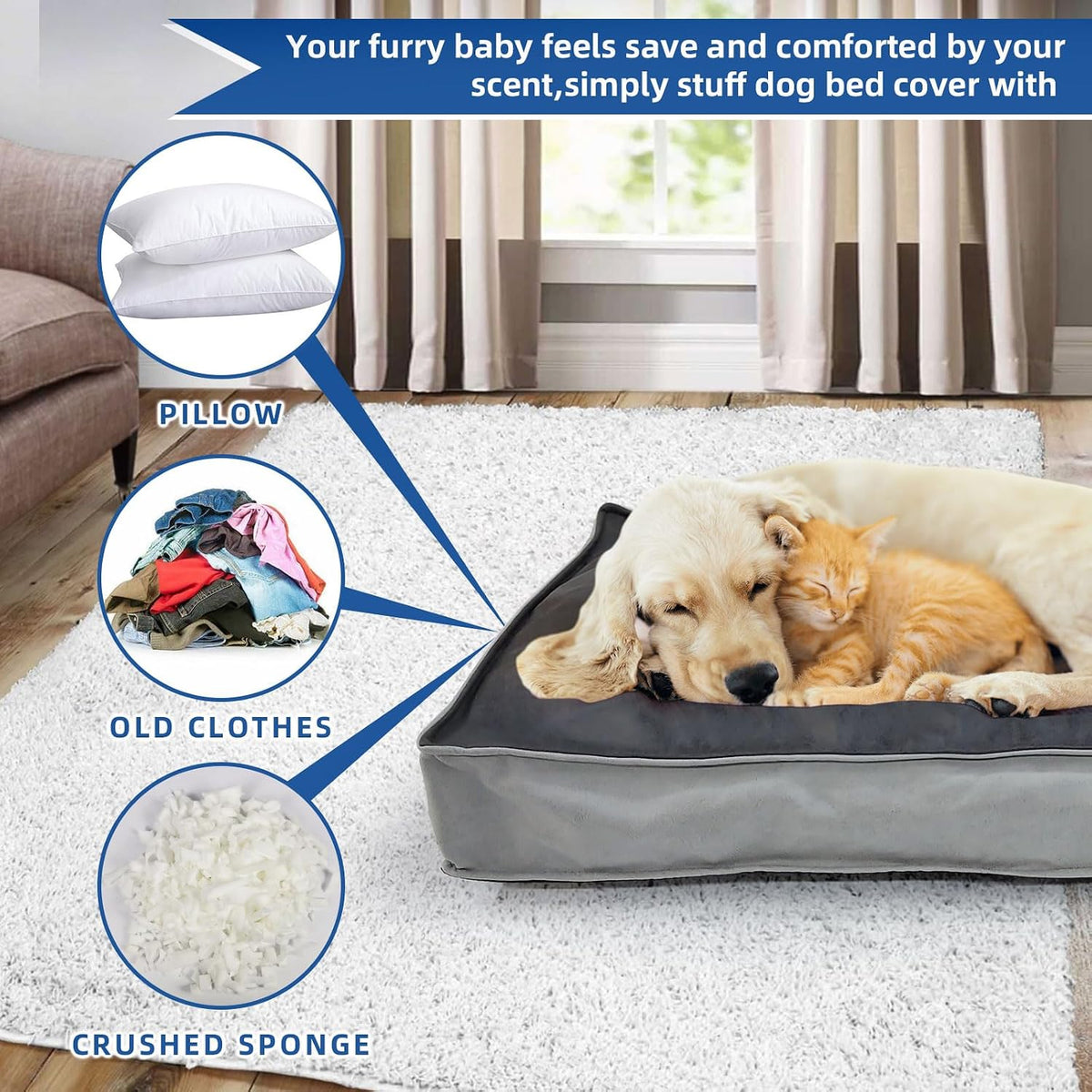 Dog Bed Covers Replacement Washable - 30"L x 20"W x 3"Th / Grey - image 4