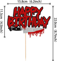 Rsstarxi 24 Have a Killer Birthday glitter horror cupcake toppers - view 17
