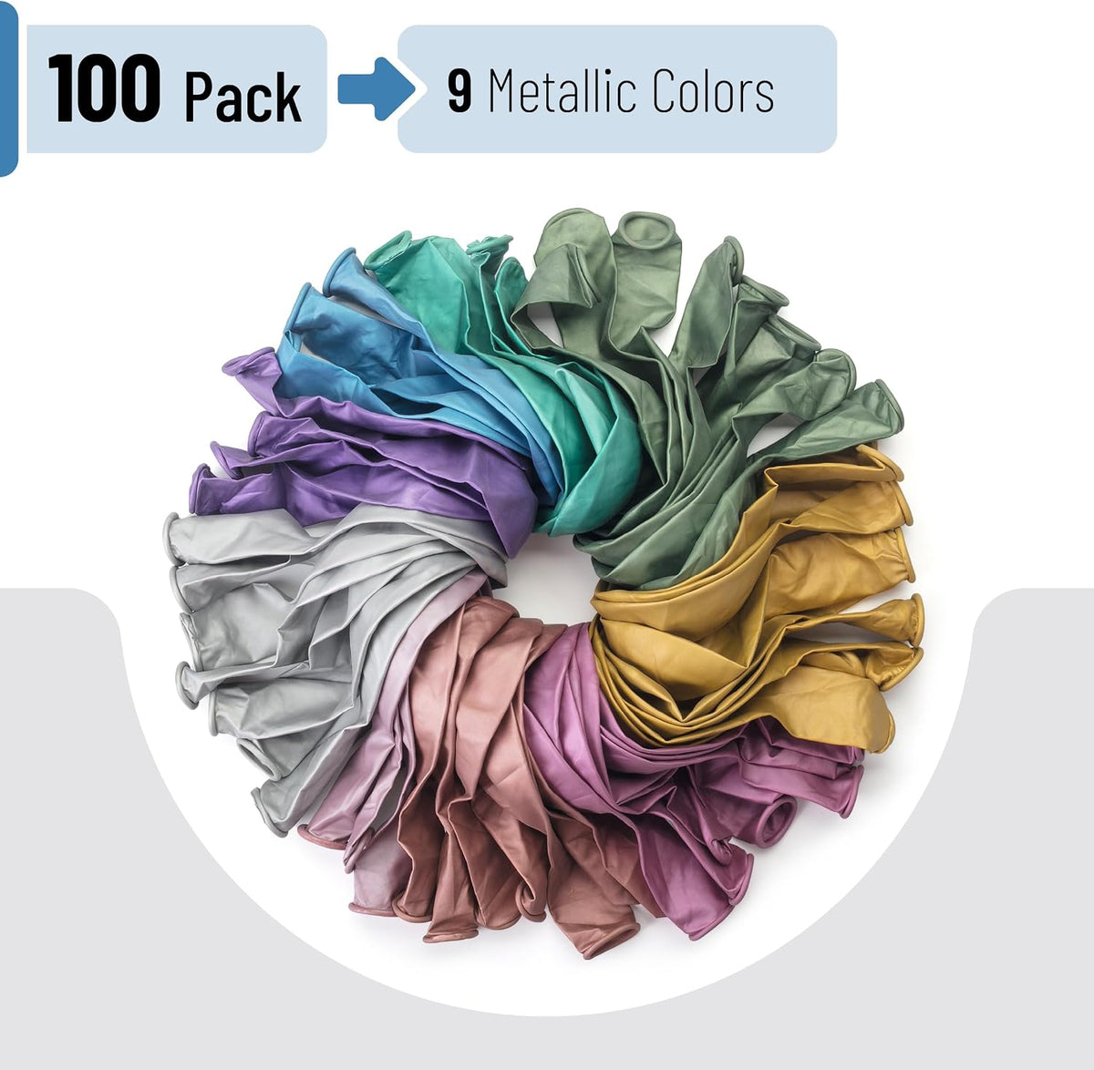 Mr. Pen, Balloons Assorted Colors - Metallic / 100 Pack - image 2