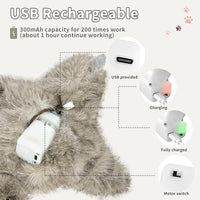 Cat Toys, Flapping Bird Cat Toy(No Flying), Interactive Catnip Toy with Springs & Catnip Bags, Chirping Noise Rechargeable Moving Wings Dog Cat Kitten Toys, Flappy Flying Pets Toy for Indoor