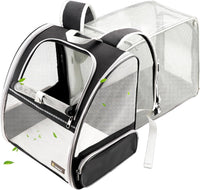 Texsens Innovative Traveler Bubble Backpack Pet Carriers for Cats - Expandable-Black