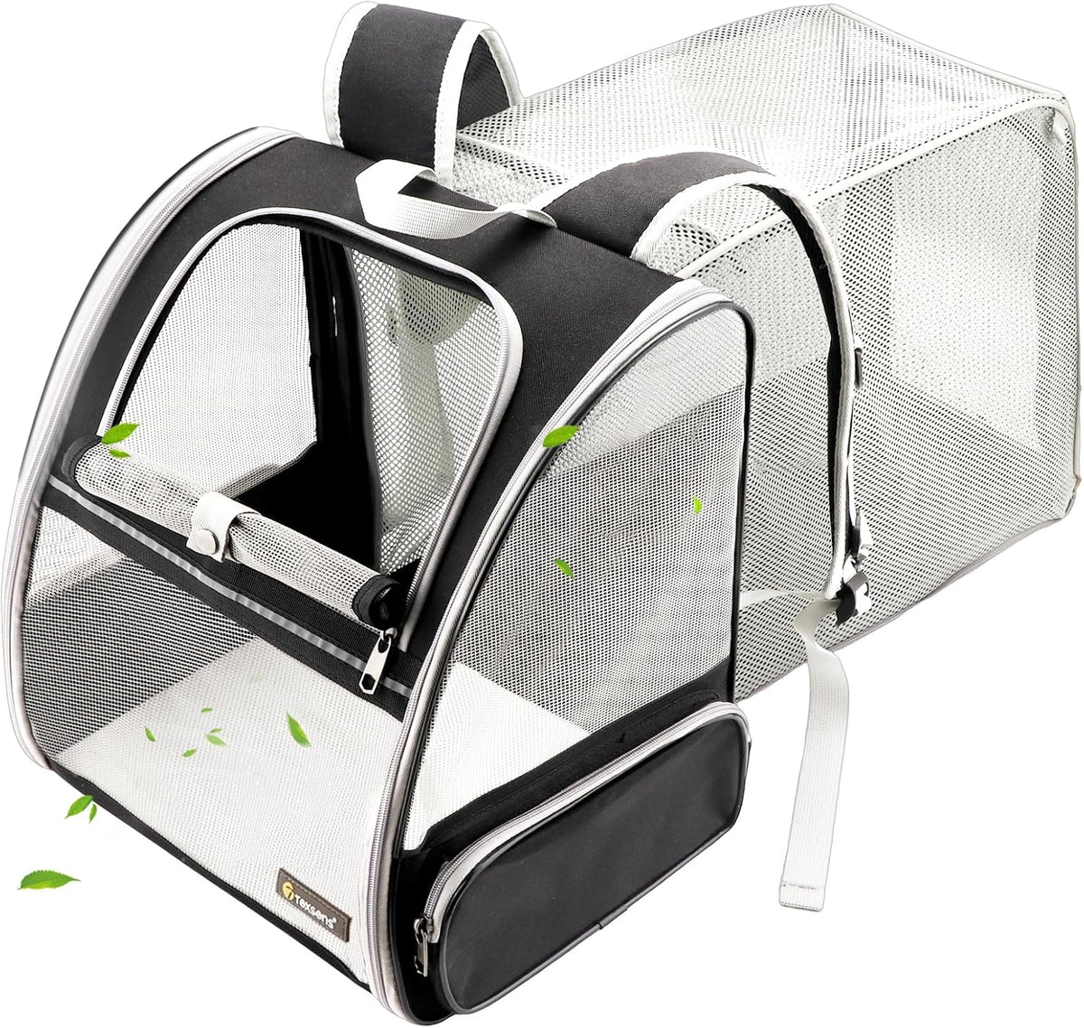Texsens Innovative Traveler Bubble Backpack Pet Carriers for Cats - Expandable-Black