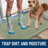 Smiry Dog Door Mat for Muddy Paws 30x20 - Classic Solid / Sage Green / 30"X20" - image 3