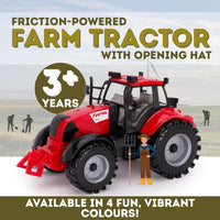 ToylandⓇ Friction Powered Farm Tractor with Opening Bonnet - Red - image 2
