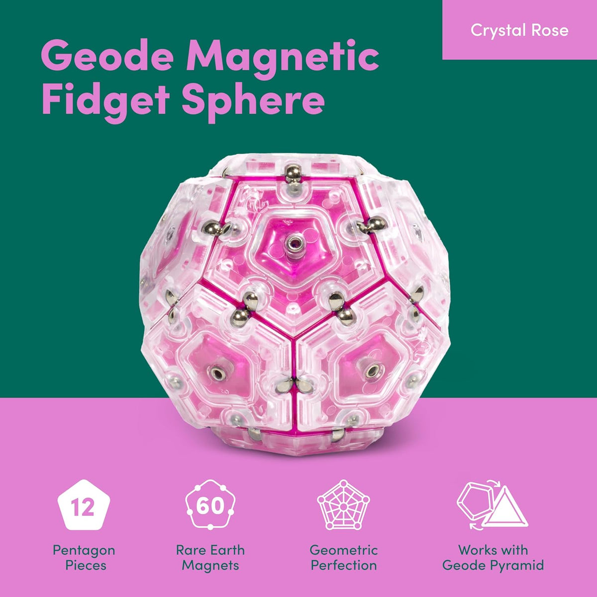 Speks Geode Magnetic Sphere - Rose - image 2