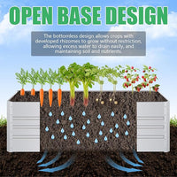 SnugNiture Galvanized Raised Garden Bed 8x4x2FT Outdoor Large Metal Planter Box Steel Kit for Planting Vegetables, Flowers