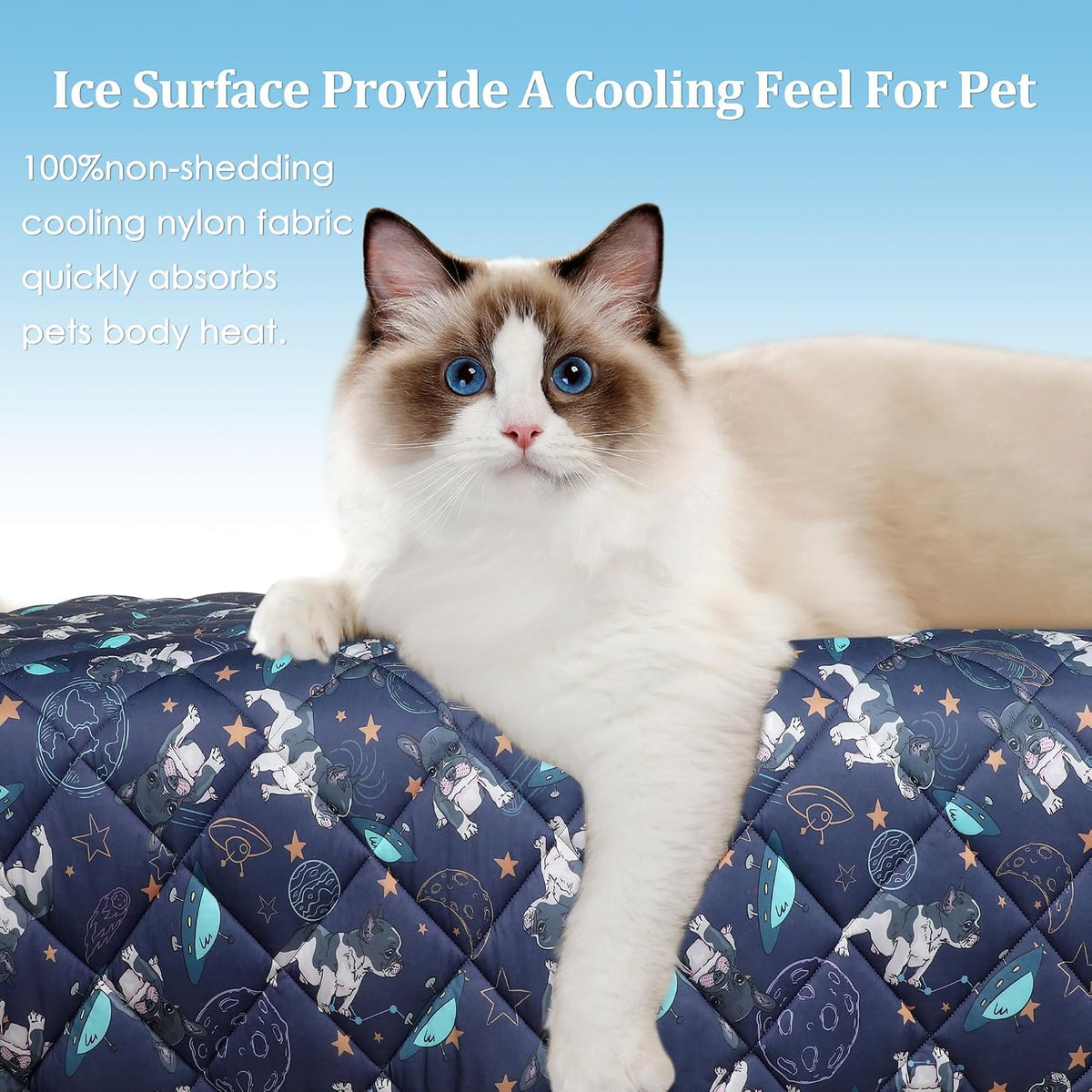 Dog Cooling Mat, Premium Lightweight Pet Cooling Blanket Bed Cover for Dogs, Cat, Puppies | Ice - Small / French bulldogs - image 2