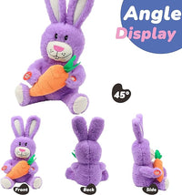 Hopearl Talking Singing Bunny Repeats What You Say Rabbit Musical Shaking Head Electric Interactive Animated Toy Speaking Plush Buddy Gifts for Toddlers, Purple, 15''