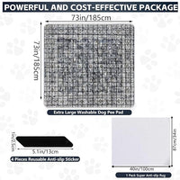 Extra Large Washable Pee Pads for Dogs (72"x72"), Upgrade Reusable Puppy Pads with Non-Slip Rug Pad, Super Thickening Absorbent Leakproof Dog Traning Pads Whelping Pad for Dogs, Doggie