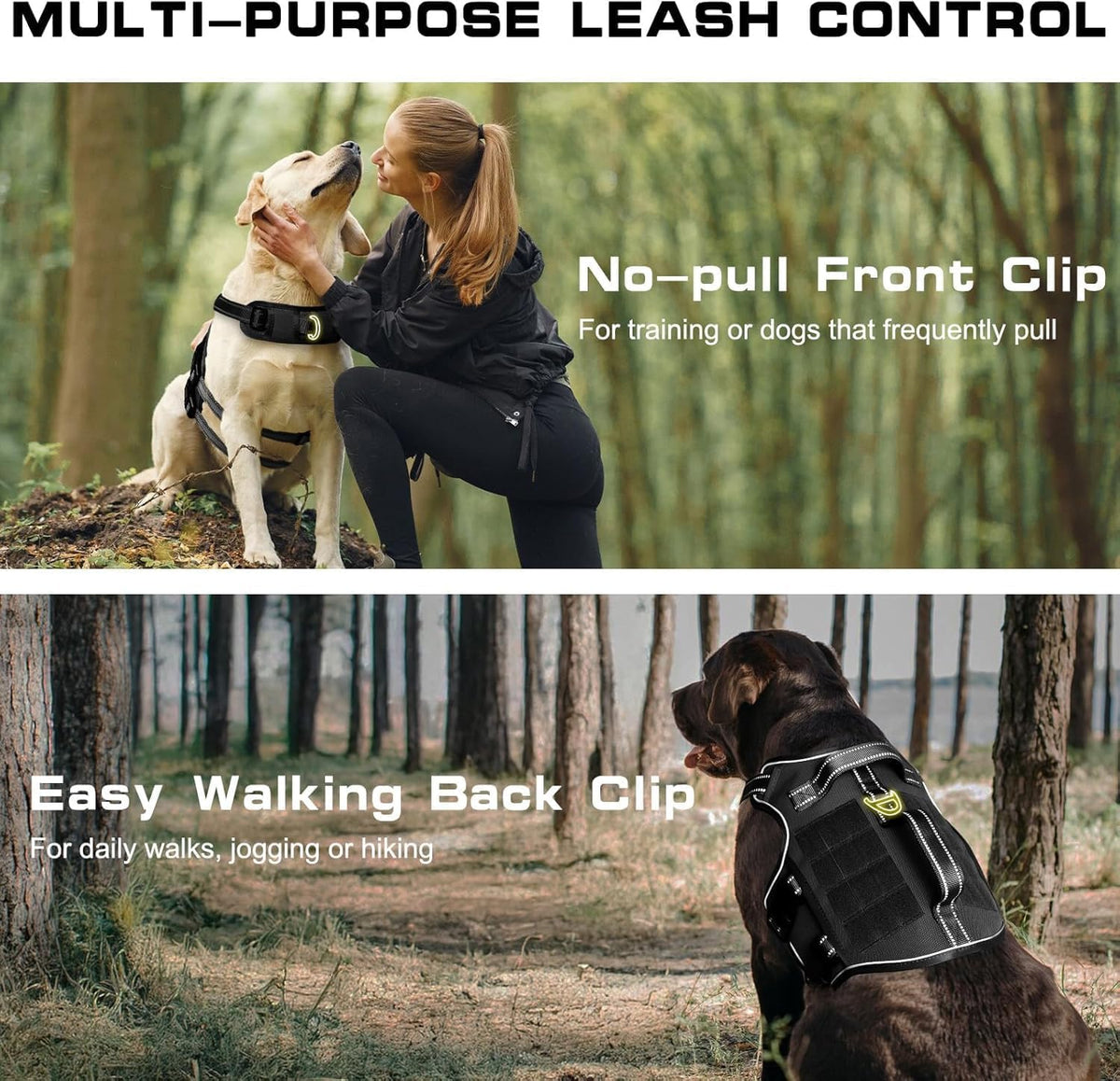 Dog Harness for Large Dogs - Black / XL(Neck:21-32",Chest:26-39"),75-135 lbs - image 3