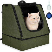 apollo walker Portable Cat Litter Box With Waterproof bag and Lid - Green / Medium