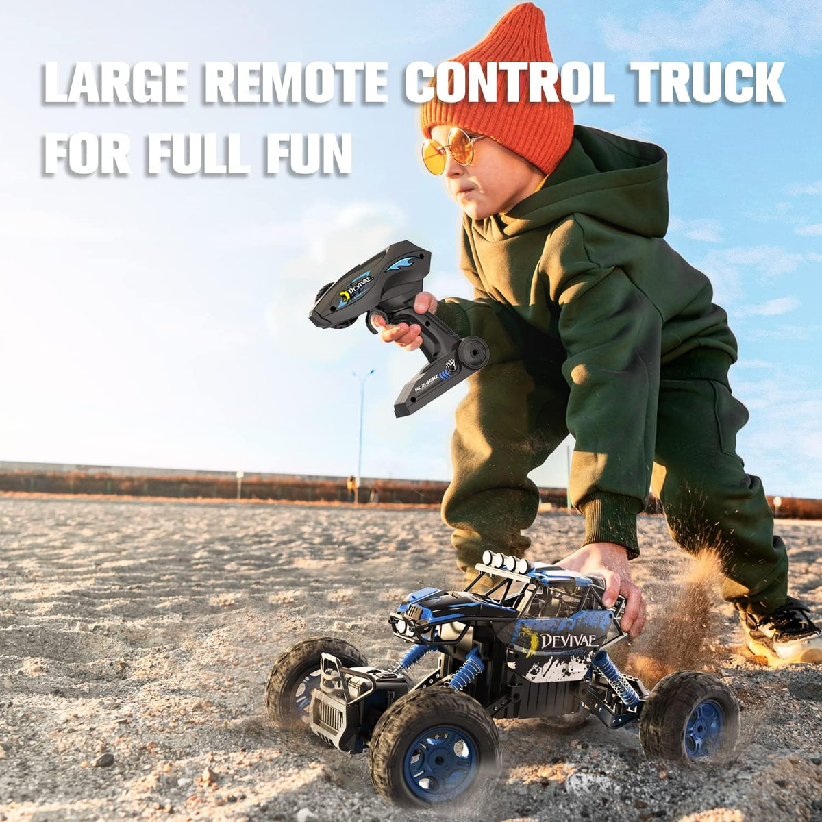 CROBOLL 1:12 Large RC Cars for Boys - Blue - image 2