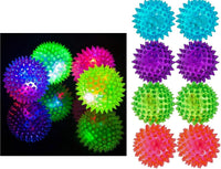JA-RU Light Up Rubber Spike Balls Fidget Toy 695-4p – Fun for Kids & Family - Spike Balls / 8 Pack of Spike Balls
