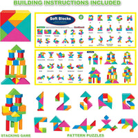 Foam Blocks for Toddlers, 138 Pieces EVA Soft Stacking Building Blocks Toy – Fun for Kids & Family - image 3