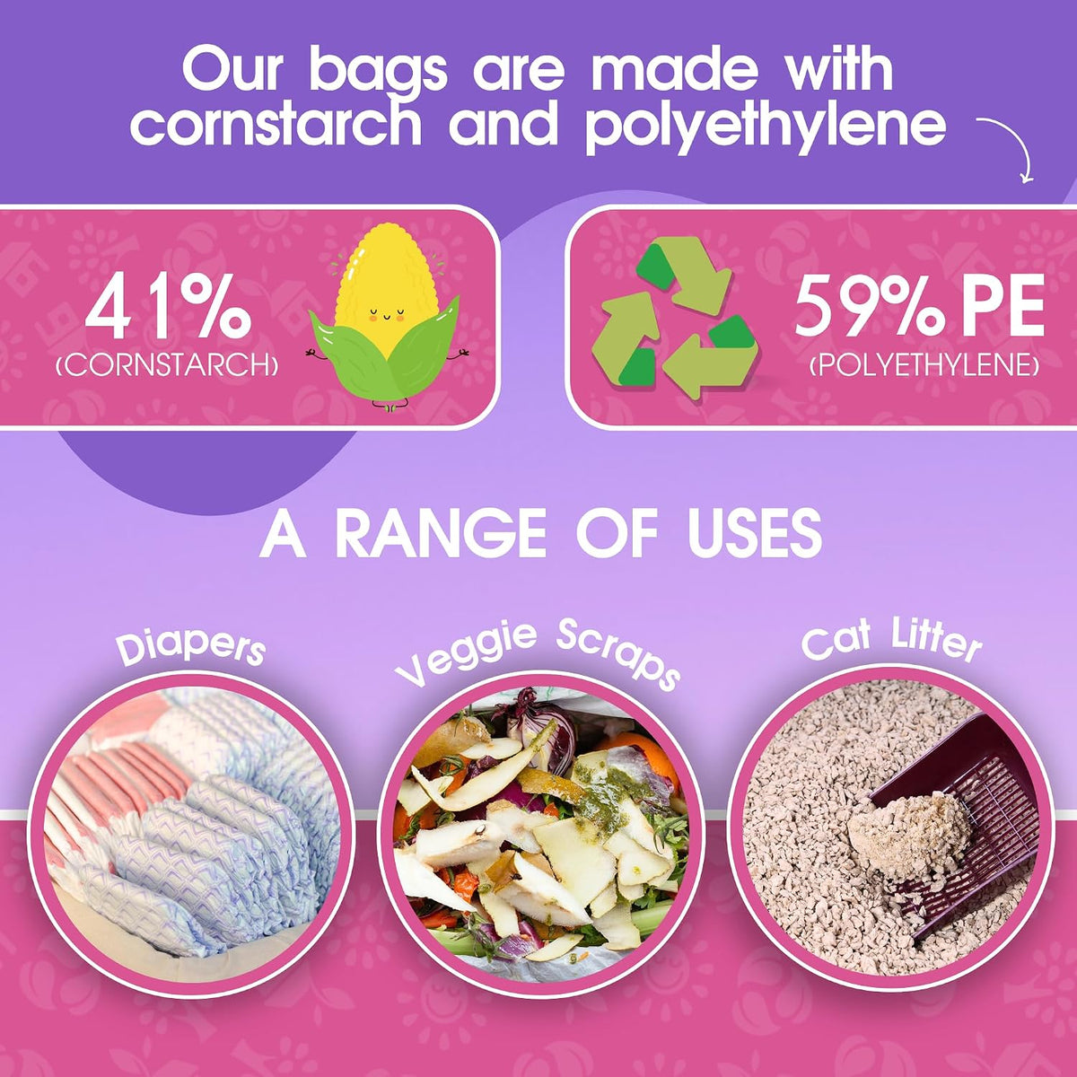 Pet N Pet Dog Poop Bags Rolls, Lavender Scented, Colorful - 720 Count / Lavender-scented - image 4